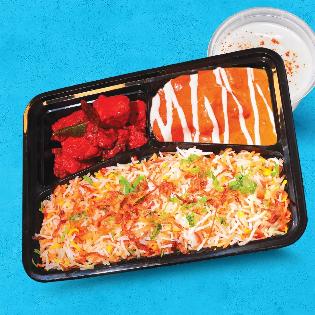 Combo Box- Biryani Rice , Butter Chicken And Chicken 65